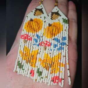 Gorgeous Handmade Beaded  Fall Autumn Beaded Earrings